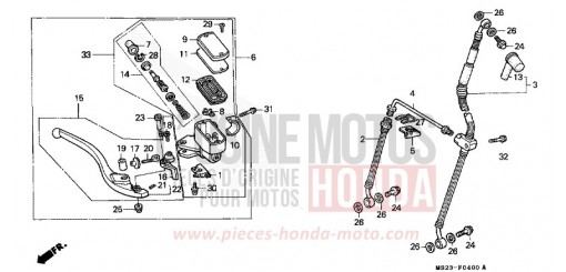 MAITRE-CYLINDRE FREIN AV. CBR1000FL de 1990